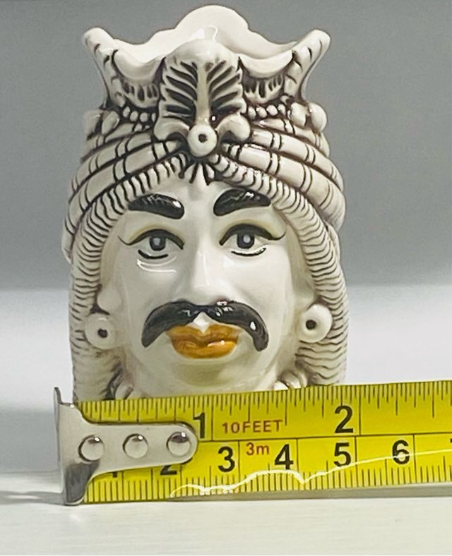 Testa di Moro Uomo Arabo Bianca Decorata