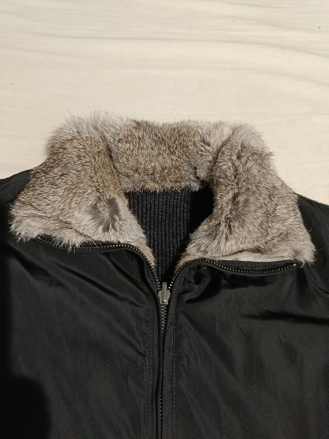 Chaleco imitación conejo gris negro