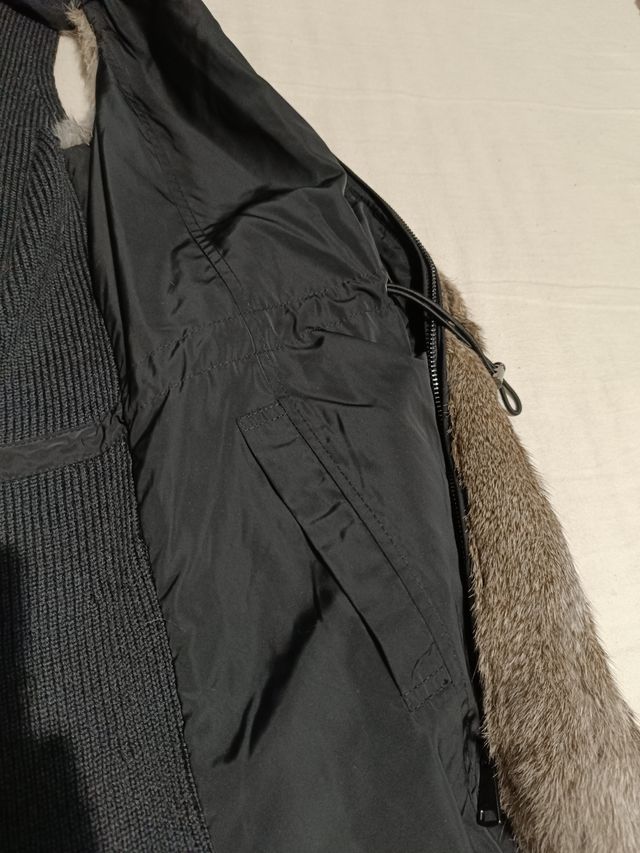 Chaleco imitación conejo gris negro