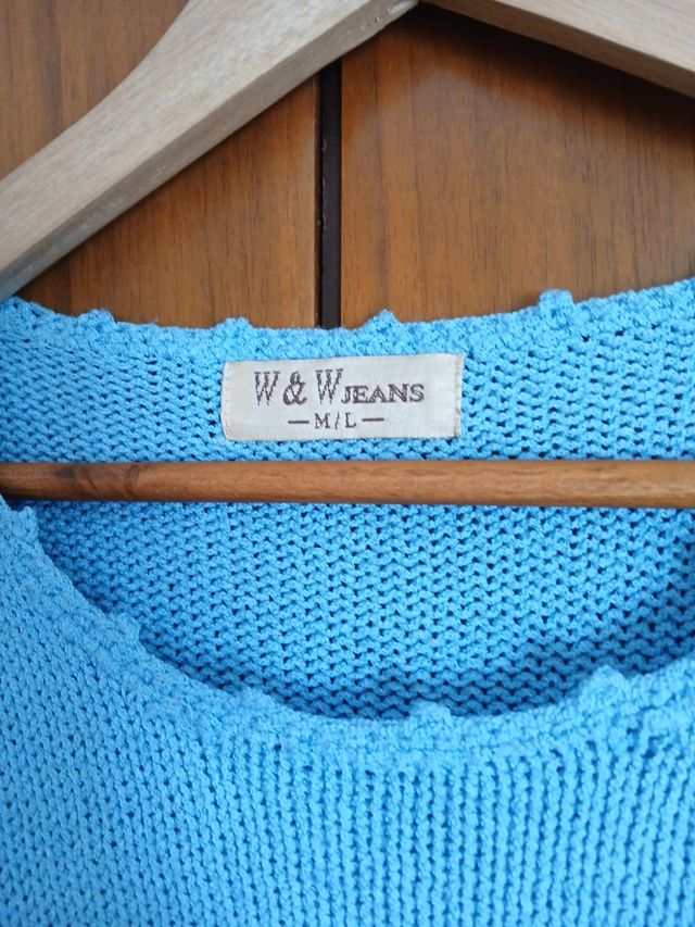 Maglia turchese in cotone