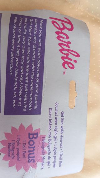 diario, bolígrafo muñeca barbie