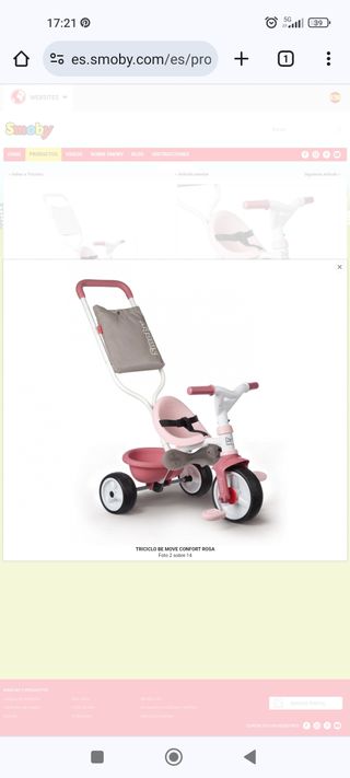 Triciclo bebé/niño rosa evolutivo