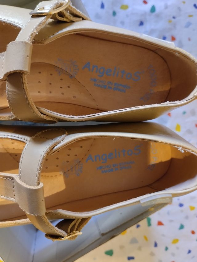 Zapatos piel niña 33 color Camel