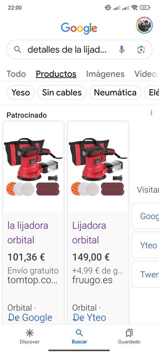 140€_LIJADORA ORBITAL de 300W,en super Oferta