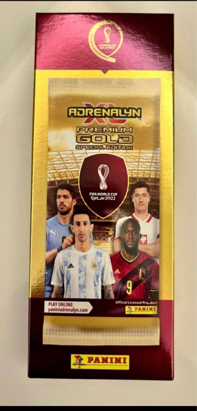 PACK PREMIUM GOLD INCLUYE MESSI ADRENALYN QATAR 22
