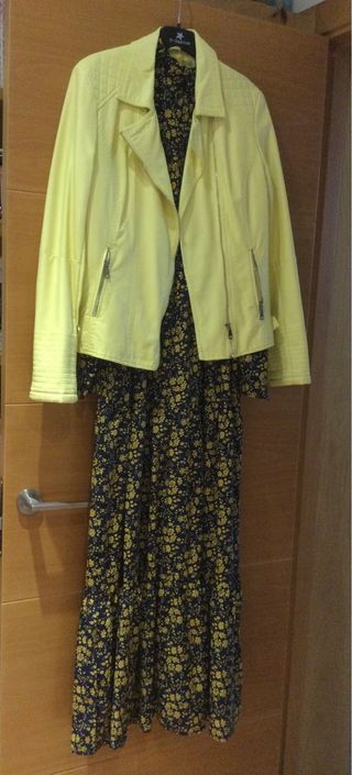 Vestido y chaqueta de polipiel