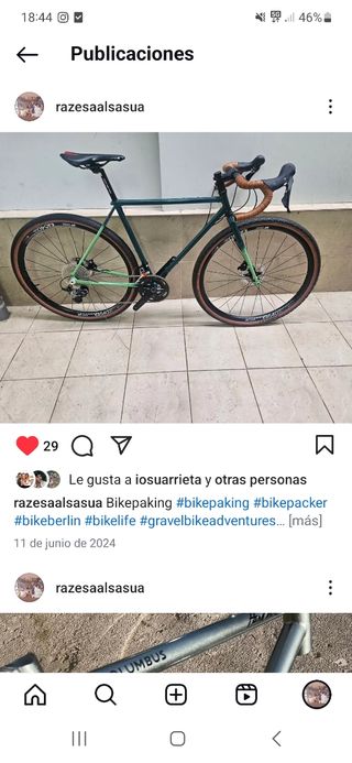 Cuadro y horquilla gravel columbus 