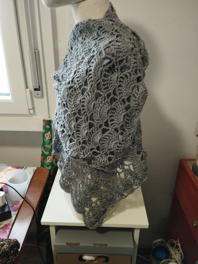 Stola Silver Grey fatto a mano