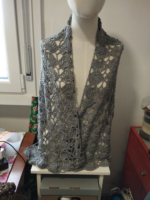 Stola Silver Grey fatto a mano