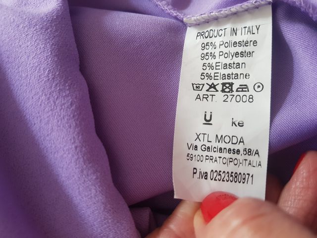 Pantaloni larghi color glicine Tg 44/46