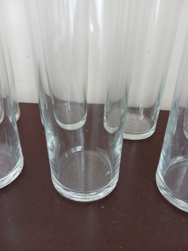 7 VASOS DE TUBO (cristal)