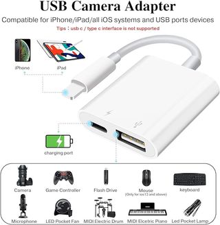 SUNTRSI Adaptador USB para i-Phone y i-Pad otg