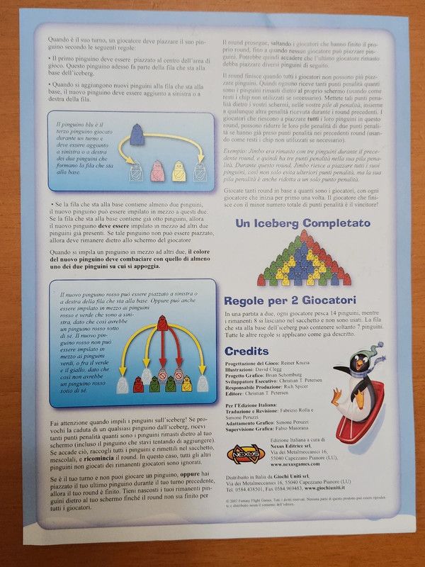 Gioco da tavolo i Pinguini di Reiner Knizia