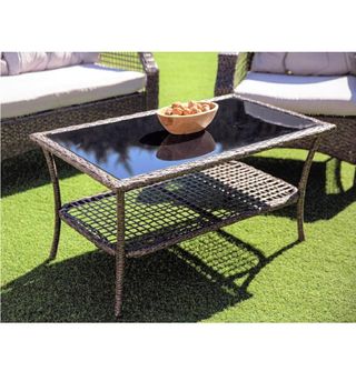 Conjunto en ratan cruzado para jardín