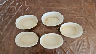 Shabby.  Set 5 piccoli portavaso fiori.