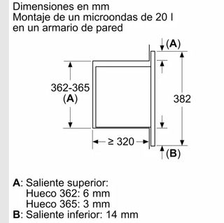 Microondas integrable BALAY acero inox.