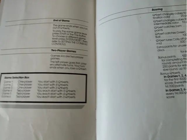 MANUAL Q BERT ATARI 400 800 XL XE Q* BERT Home C