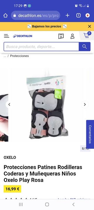 Protectores y rodilleras niña 👧 6-10 años