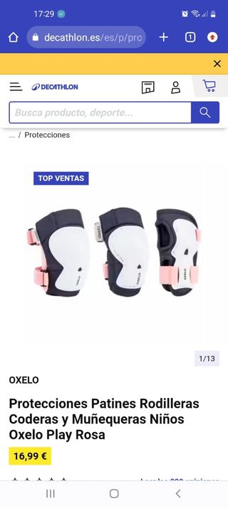 Protectores y rodilleras niña 👧 6-10 años