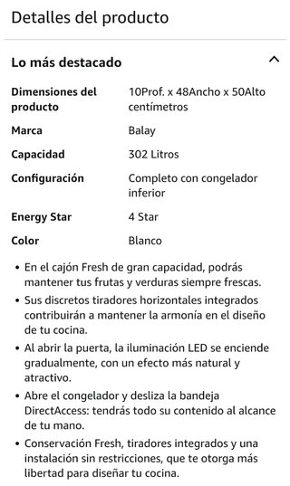 Frigorífico Balay