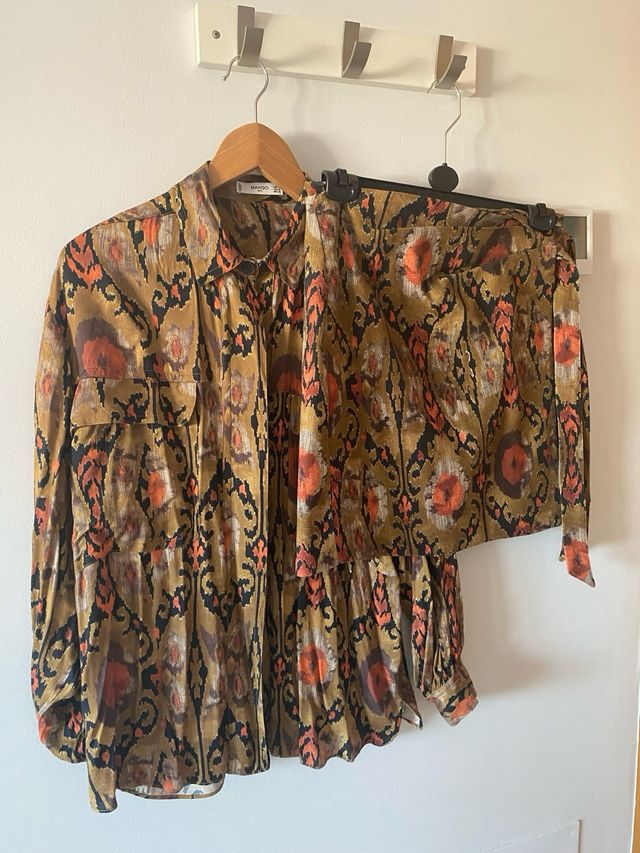 Conjunto blusa y falda Mango M