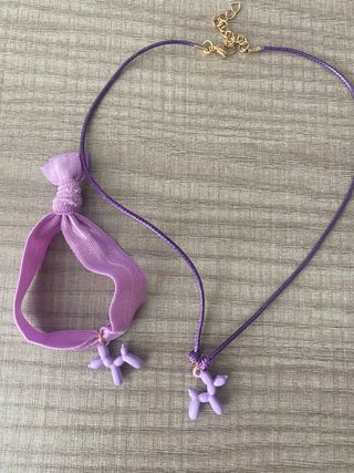 Colgante y pulsera perro globo