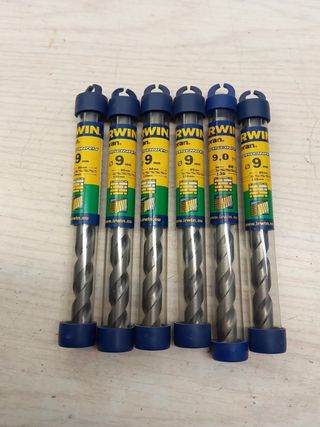 6 Brocas widia de 9 mm