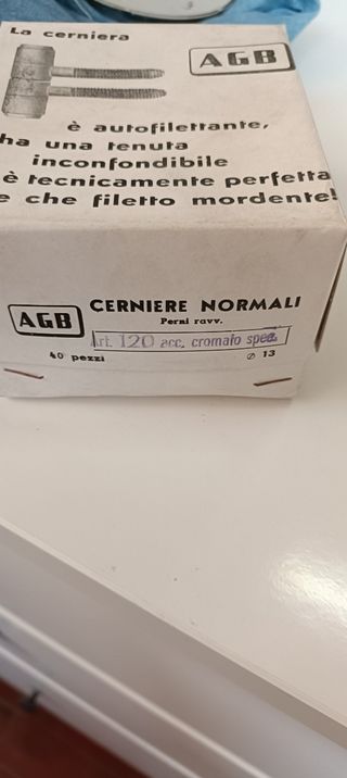 Cerniera per LEGNO AGB in acciaio cromato lucido. 