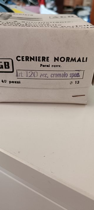 Cerniera per LEGNO AGB in acciaio cromato lucido. 