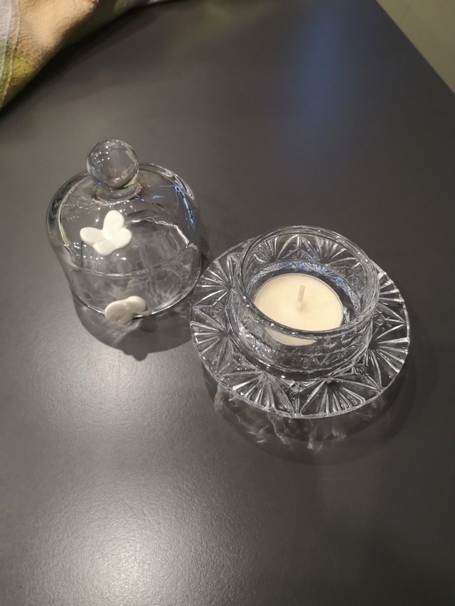 Porta candele in vetro