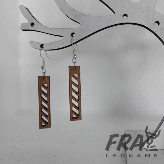 Orecchini Pendenti Rettangolo in Legno