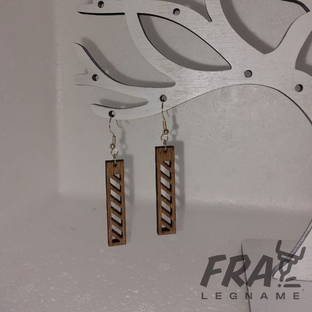 Orecchini Pendenti Rettangolo in Legno