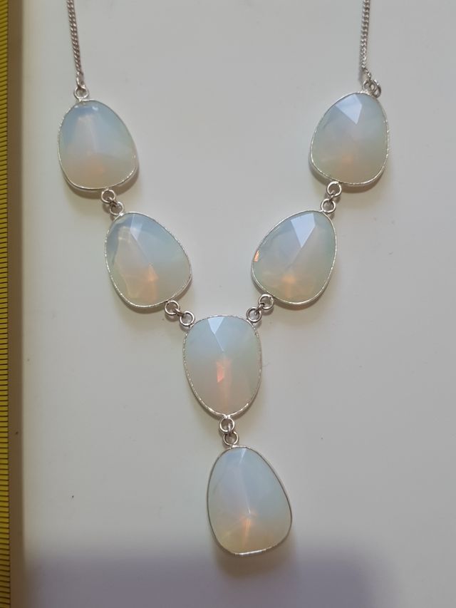 Colgante collar ópalo y plata 925