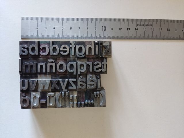 LETTERE TIPOGRAFICHE ABECEDARIO IMPRENTA CORPUS 48