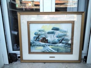 Qadro epoca tela ,olio  fatto a mano