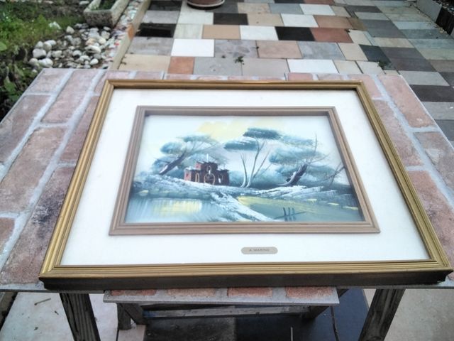 Qadro epoca tela ,olio fatto a mano