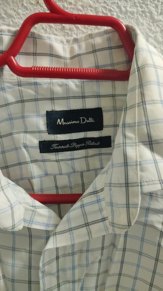 Camisa blanca cuadros. Hombre. L