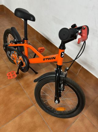 Bicicleta niño robot naranja