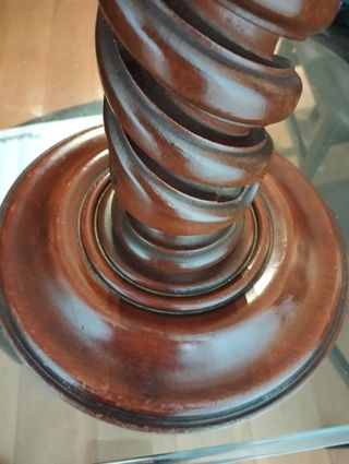 Pie de mesa madera, columna salomonica