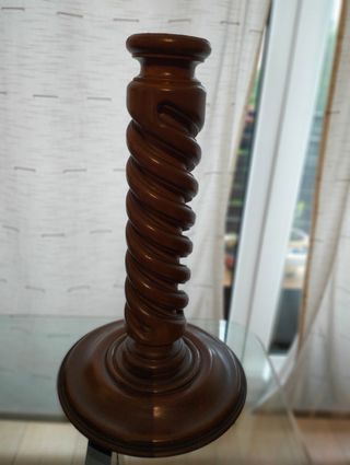 Pie de mesa madera, columna salomonica