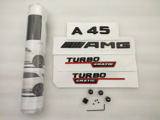 SET EMBLEMAS MERCEDES A45 AMG NEGRO