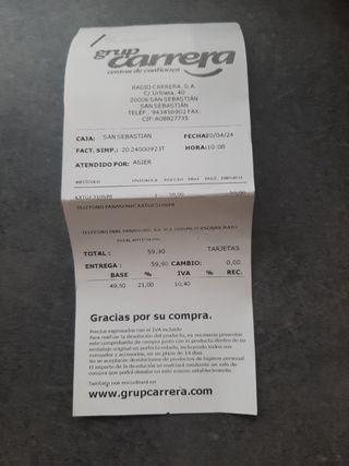 Teléfono inalámbrico PANASONIC