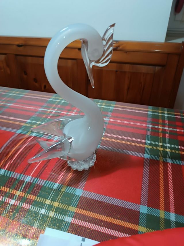 Cigno grande in vetro di murano anni