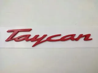 Emblema PORSCHE TAYCAN rojo