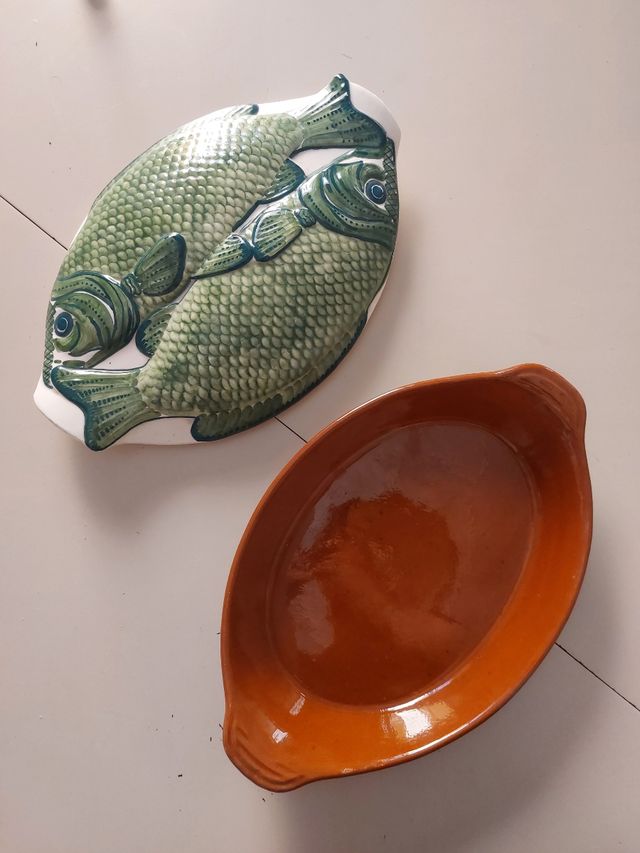 Única Bandeja vintage de barro