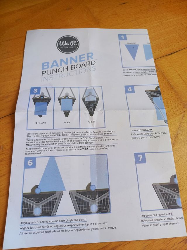 Banner punch board we r memory keepers are