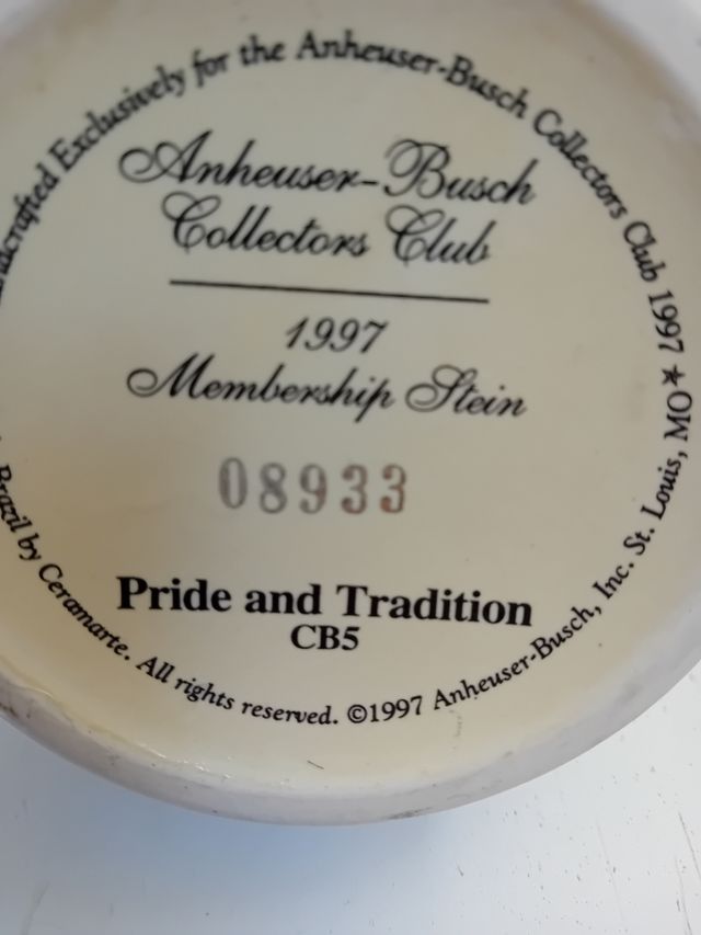 Caraffa Anheuser Busch Stein 1997 1996 ms