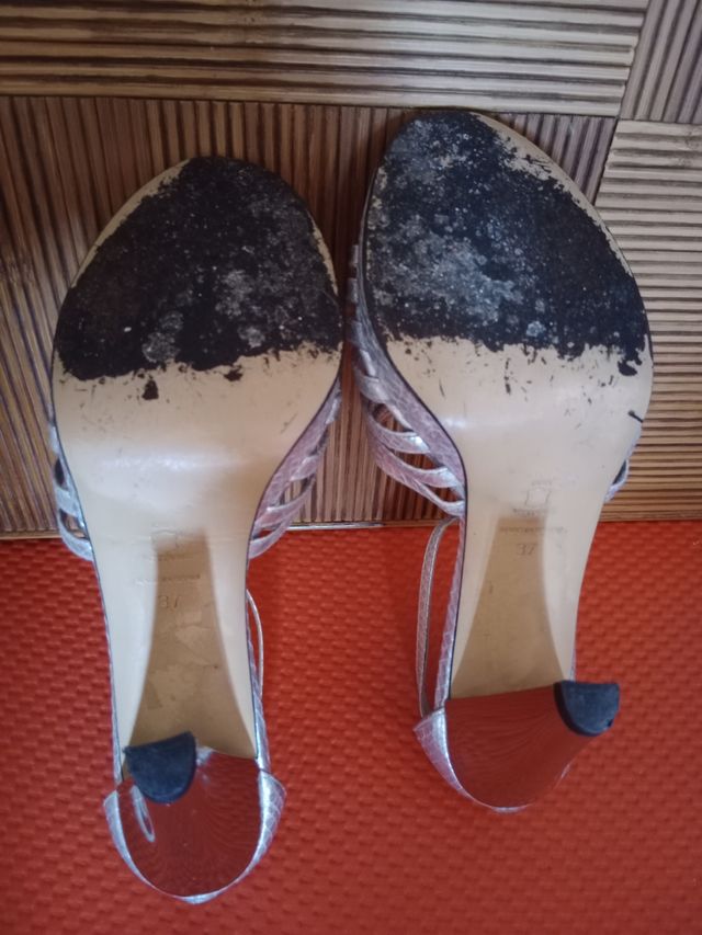 Sandalias taconazo piel, 39.