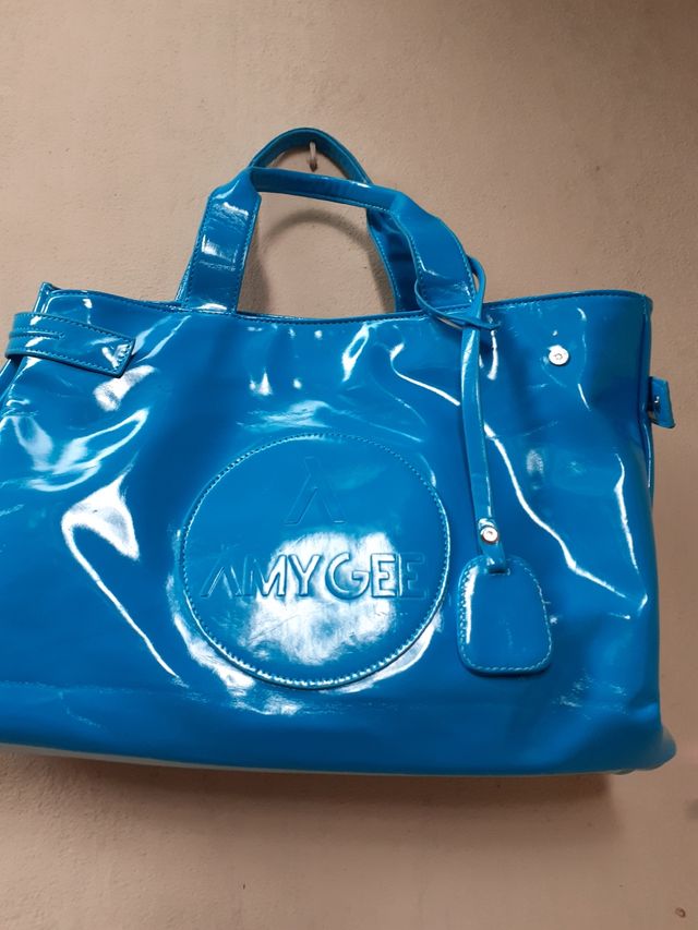 Borsa turchese lucida