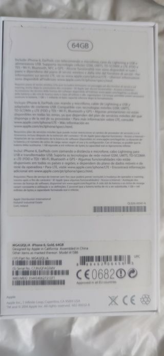 Caja iPhone 6 oro
